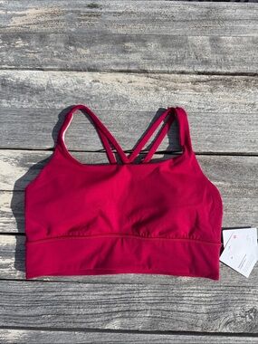 Lululemon Energy Longline Bra Berry Rumble Size 10 NWT Medium Support B–D Cups